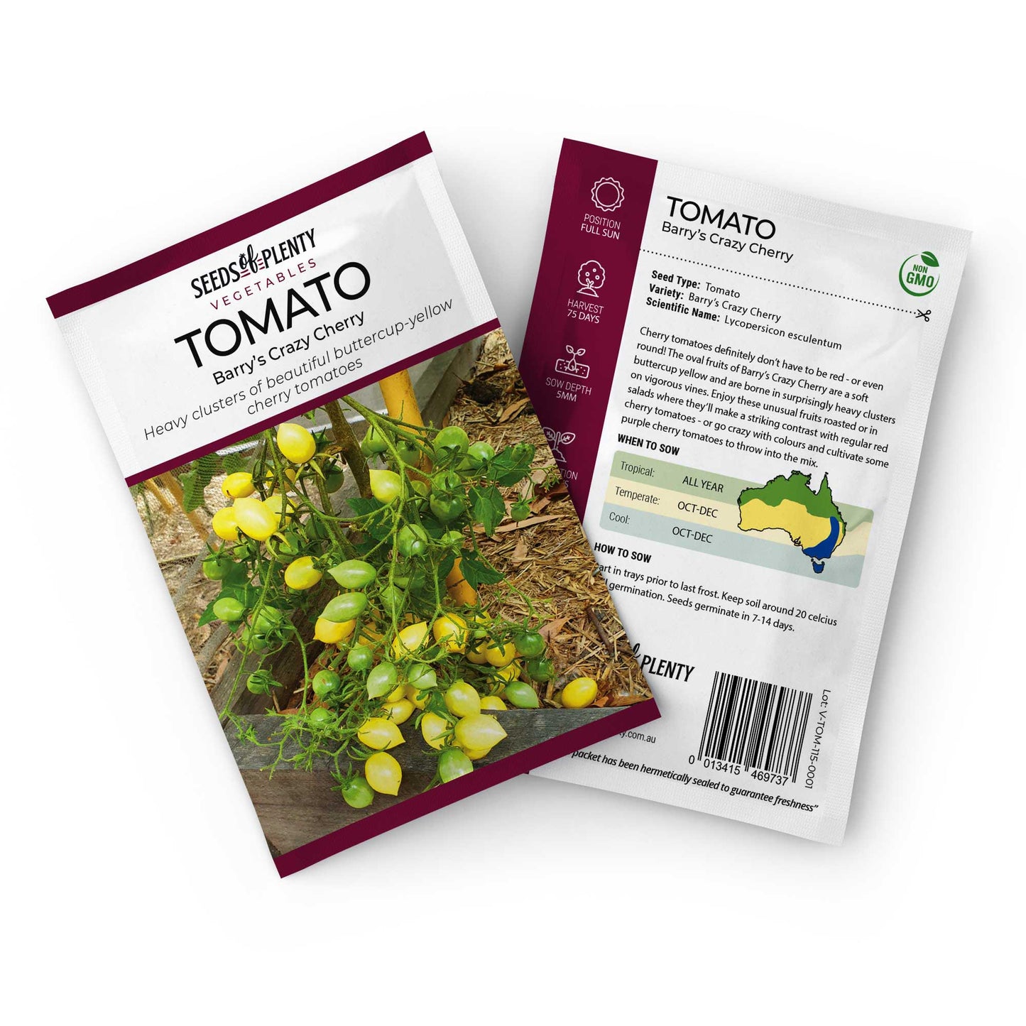 TOMATO - Barry's Crazy Cherry Seed Packet - Lycopersicon esculentum