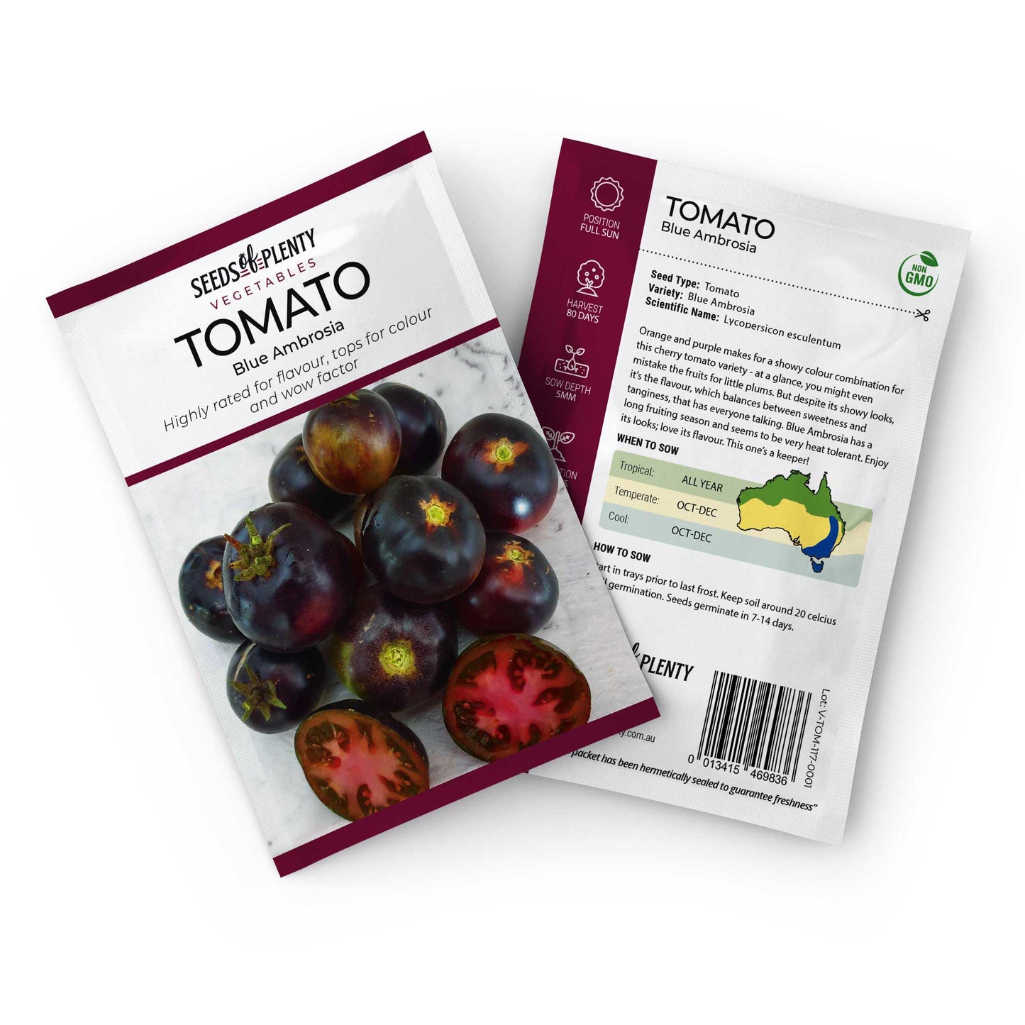 TOMATO - Blue Ambrosia Seed Packet - Lycopersicon esculentum