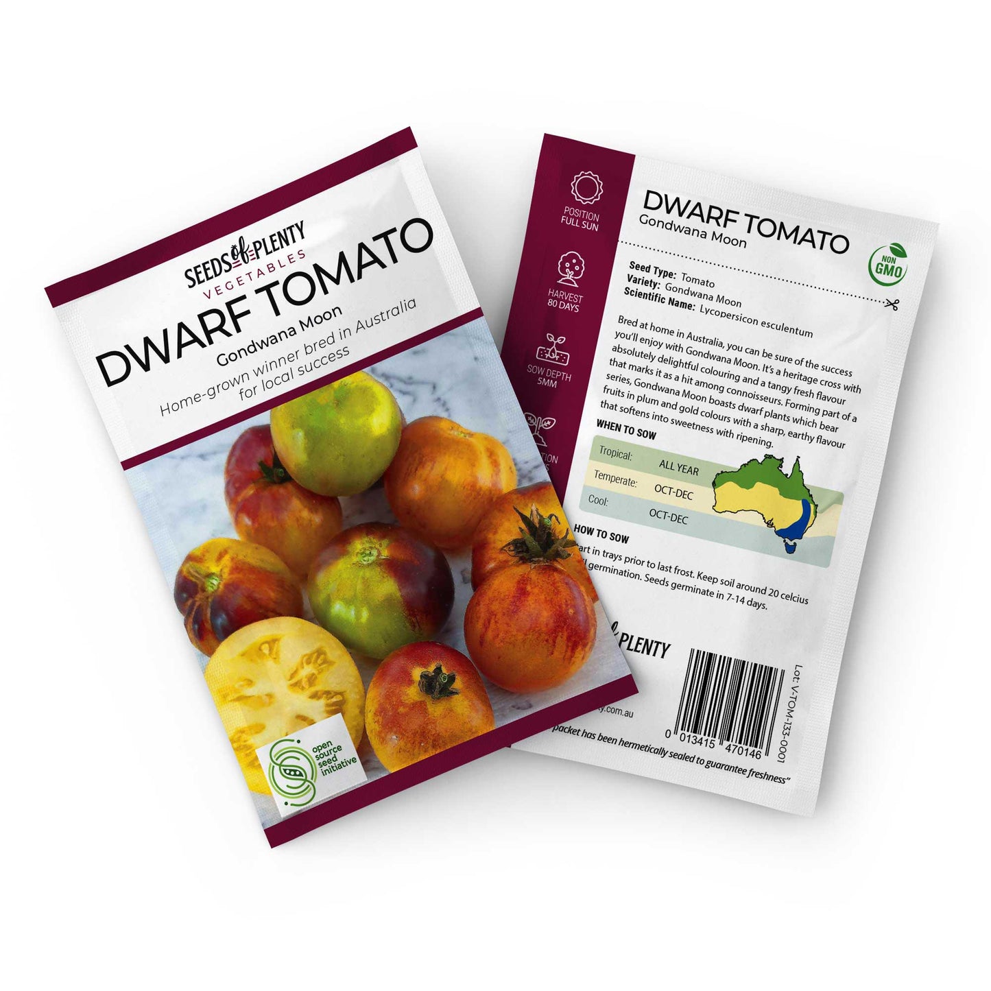DWARF TOMATO - Gondwana Moon Seed Packet - Lycopersicon esculentum