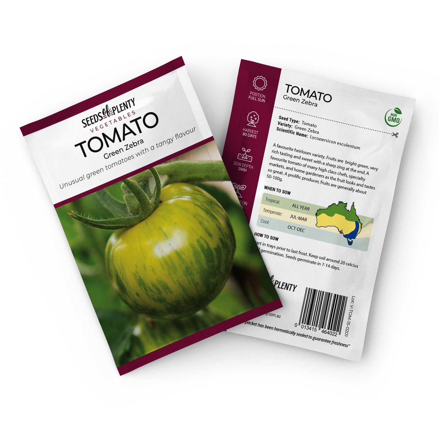 TOMATO - Green Zebra Seed Packet - Lycopersicon esculentum