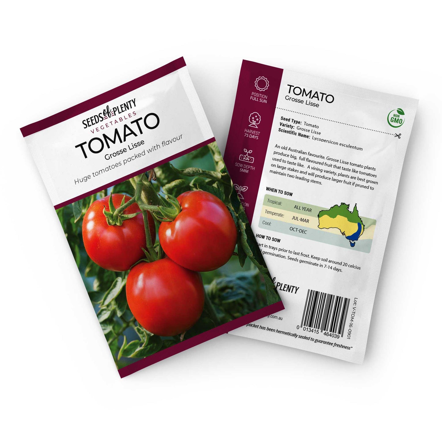 TOMATO - Grosse Lisse Seed Packet - Lycopersicon esculentum