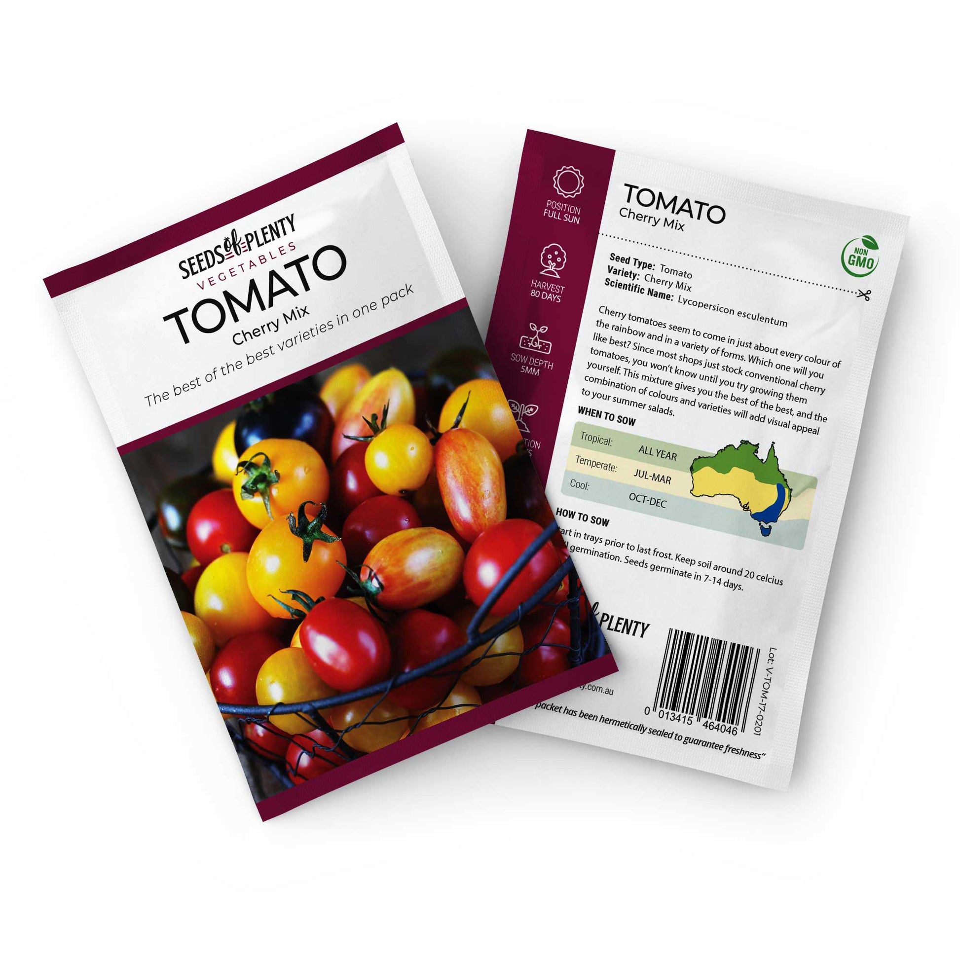 TOMATO - Cherry Mix Seed Packet - Lycopersicon esculentum