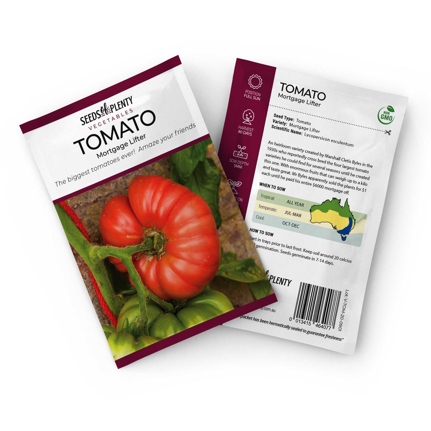 TOMATO - Mortgage Lifter Seed Packet - Lycopersicon esculentum