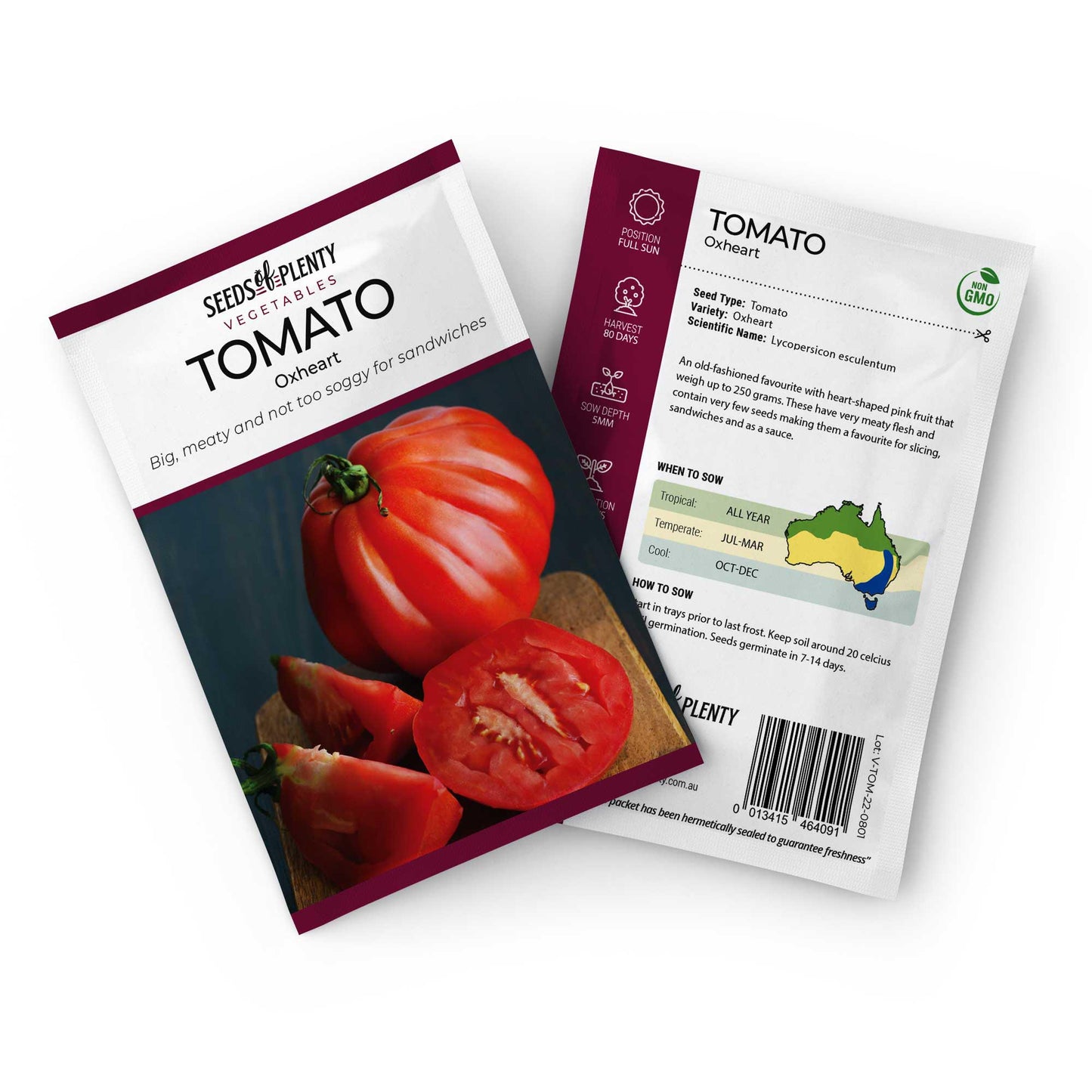 TOMATO - Oxheart Seed Packet - Lycopersicon esculentum