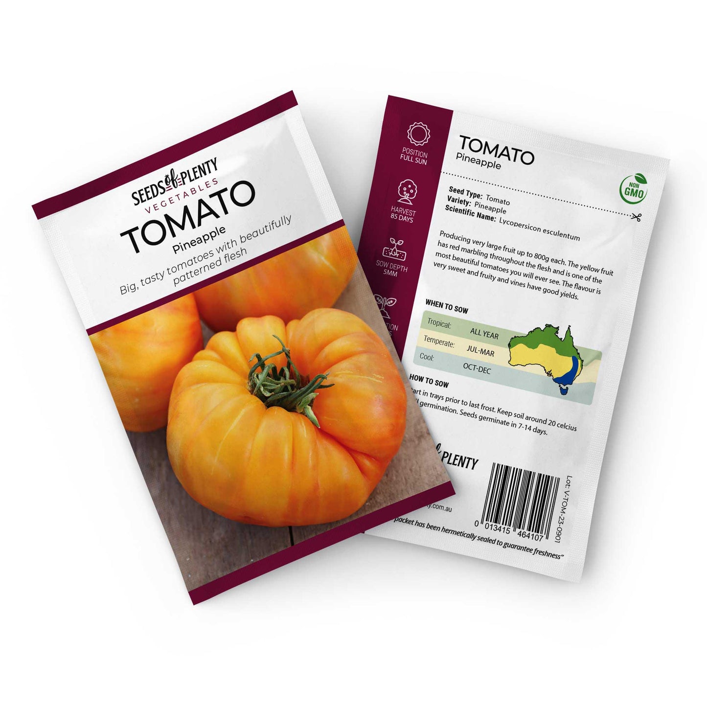TOMATO - Pineapple Seed Packet - Lycopersicon esculentum