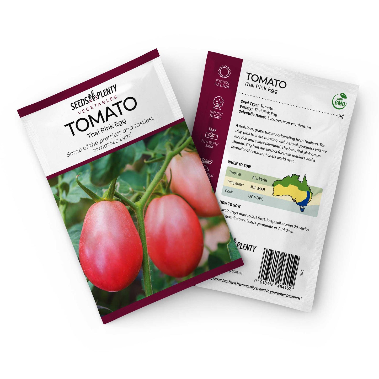 TOMATO - Thai Pink Egg Seed Packet - Lycopersicon esculentum