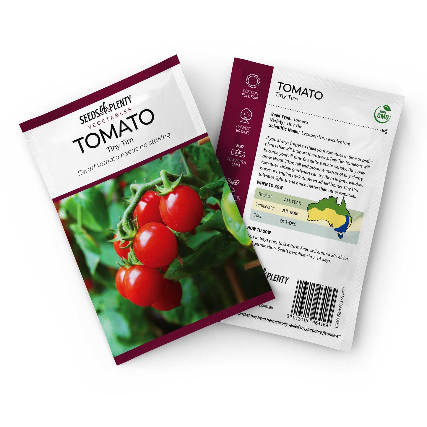 TOMATO - Tiny Tim Seed Packet - Lycopersicon esculentum