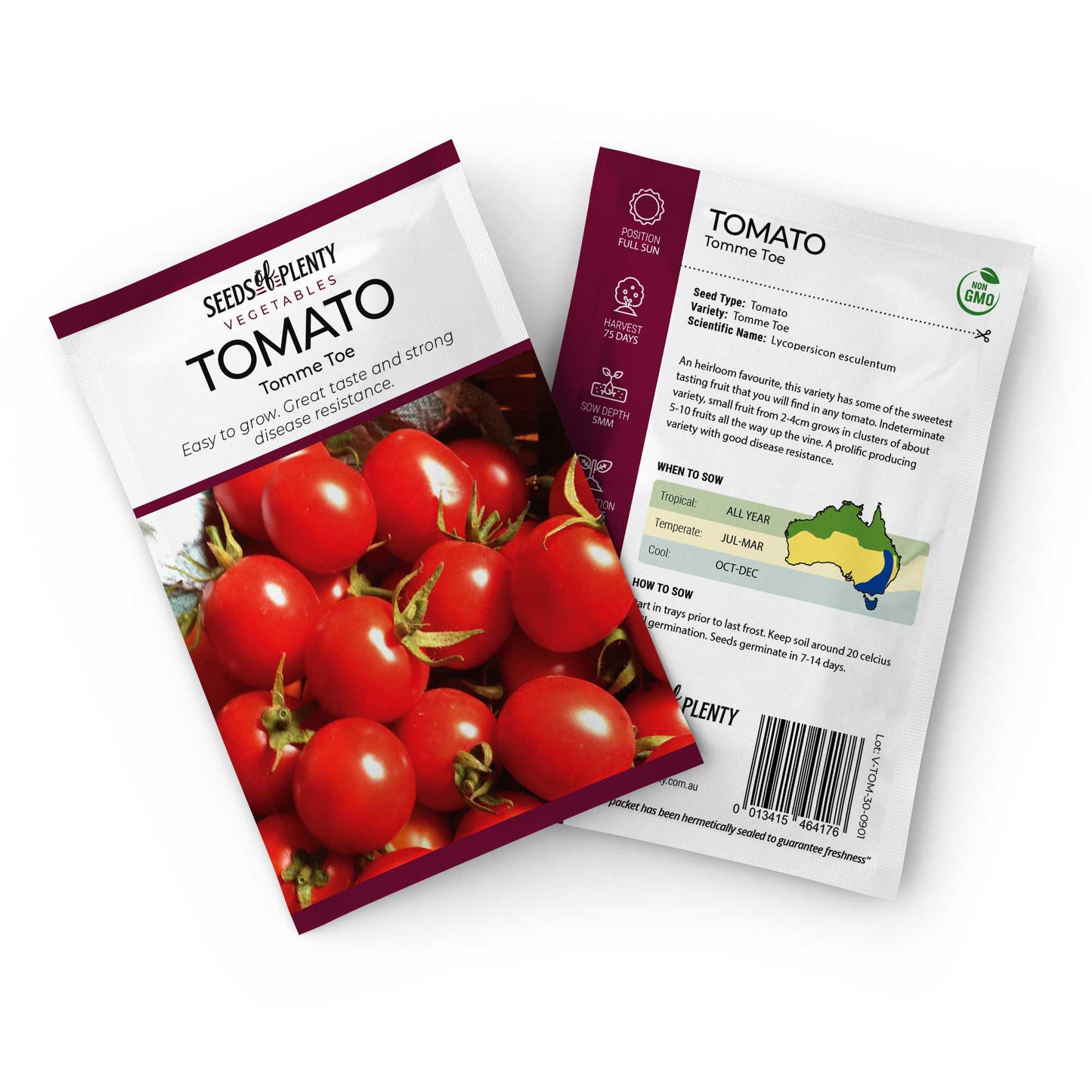 TOMATO - Tomme Toe Seed Packet - Lycopersicon esculentum