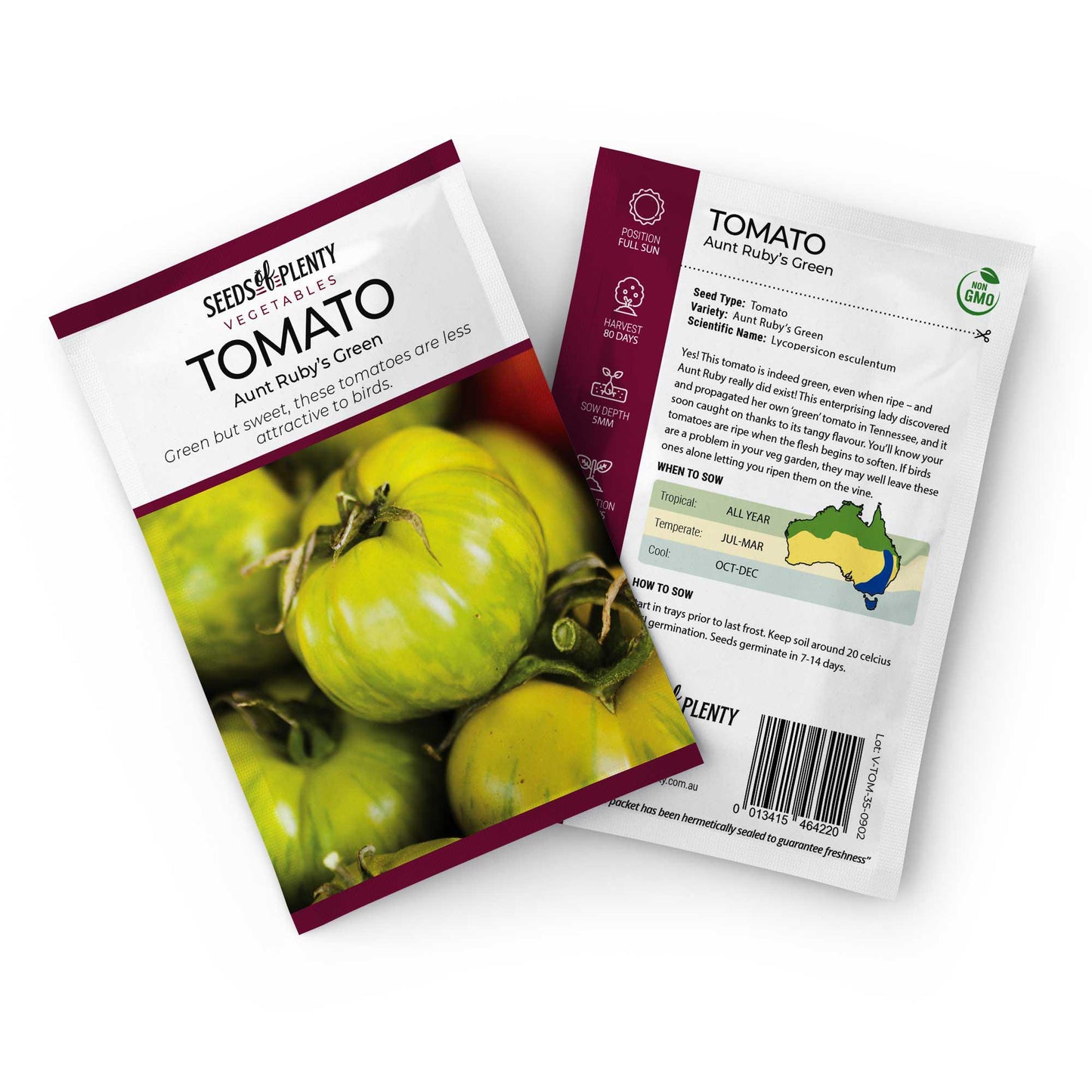 TOMATO - Aunt Ruby's Green Seed Packet - Lycopersicon esculentum