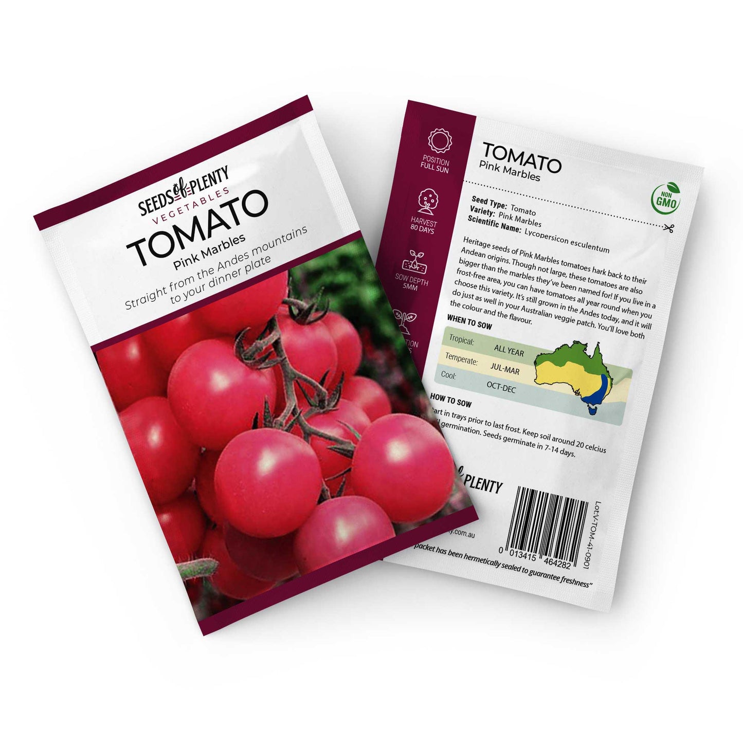 TOMATO - Pink Marbles Seed Packet - Lycopersicon esculentum