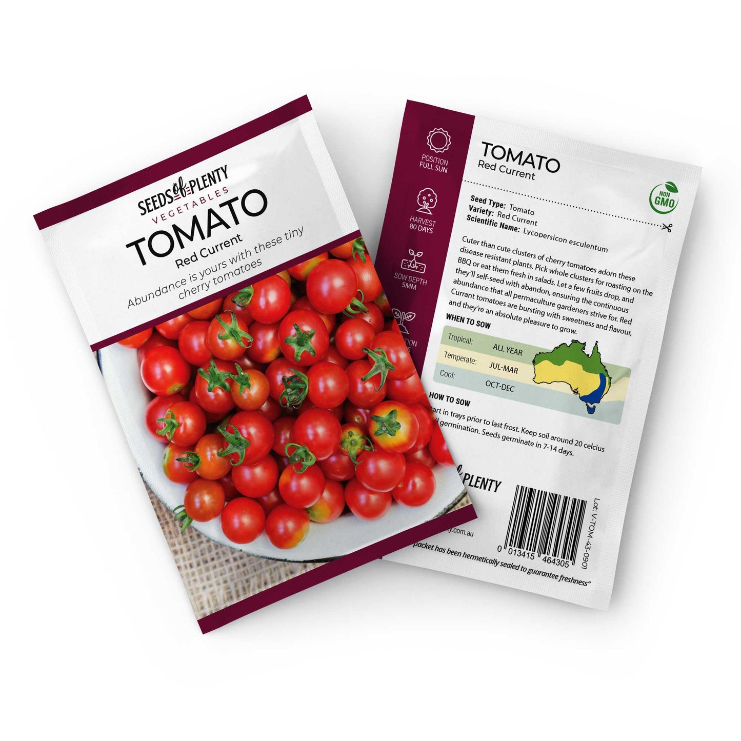 TOMATO - Red Current Seed Packet - Lycopersicon esculentum