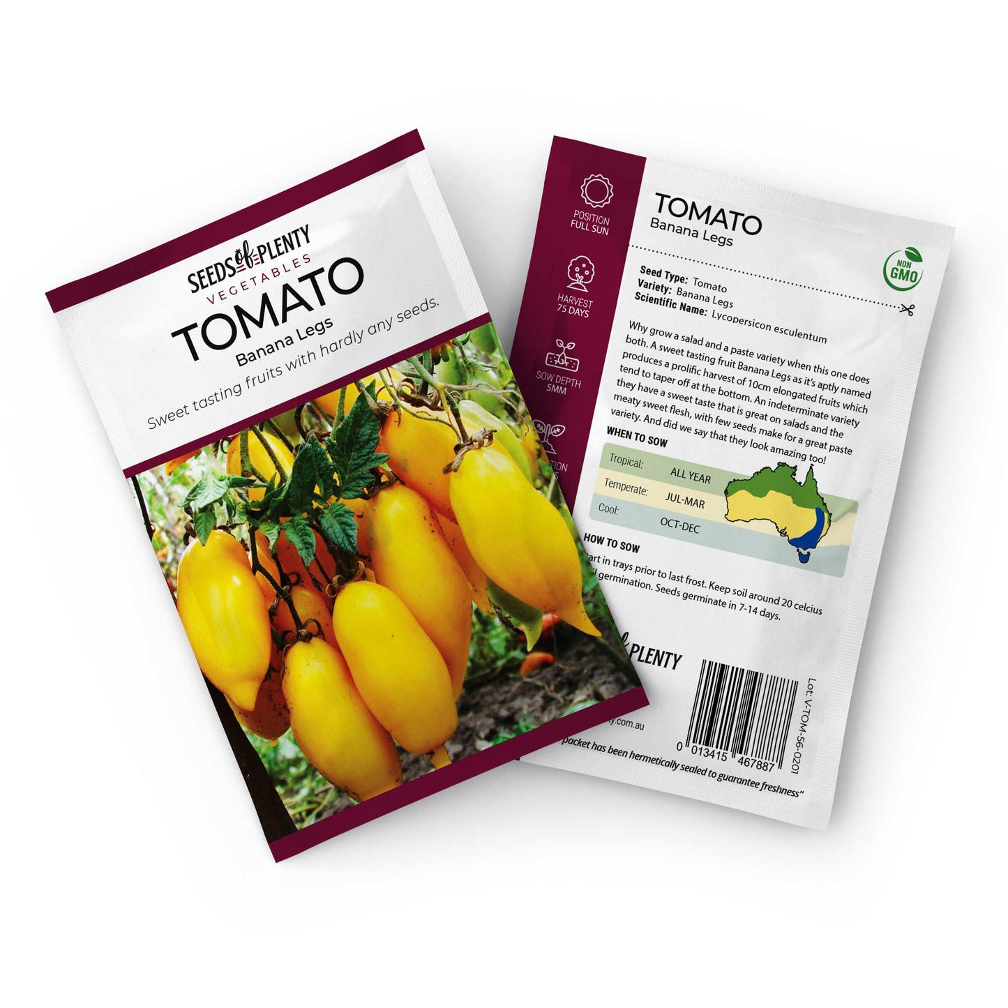 TOMATO - Banana Legs Seed Packet - Lycopersicon esculentum