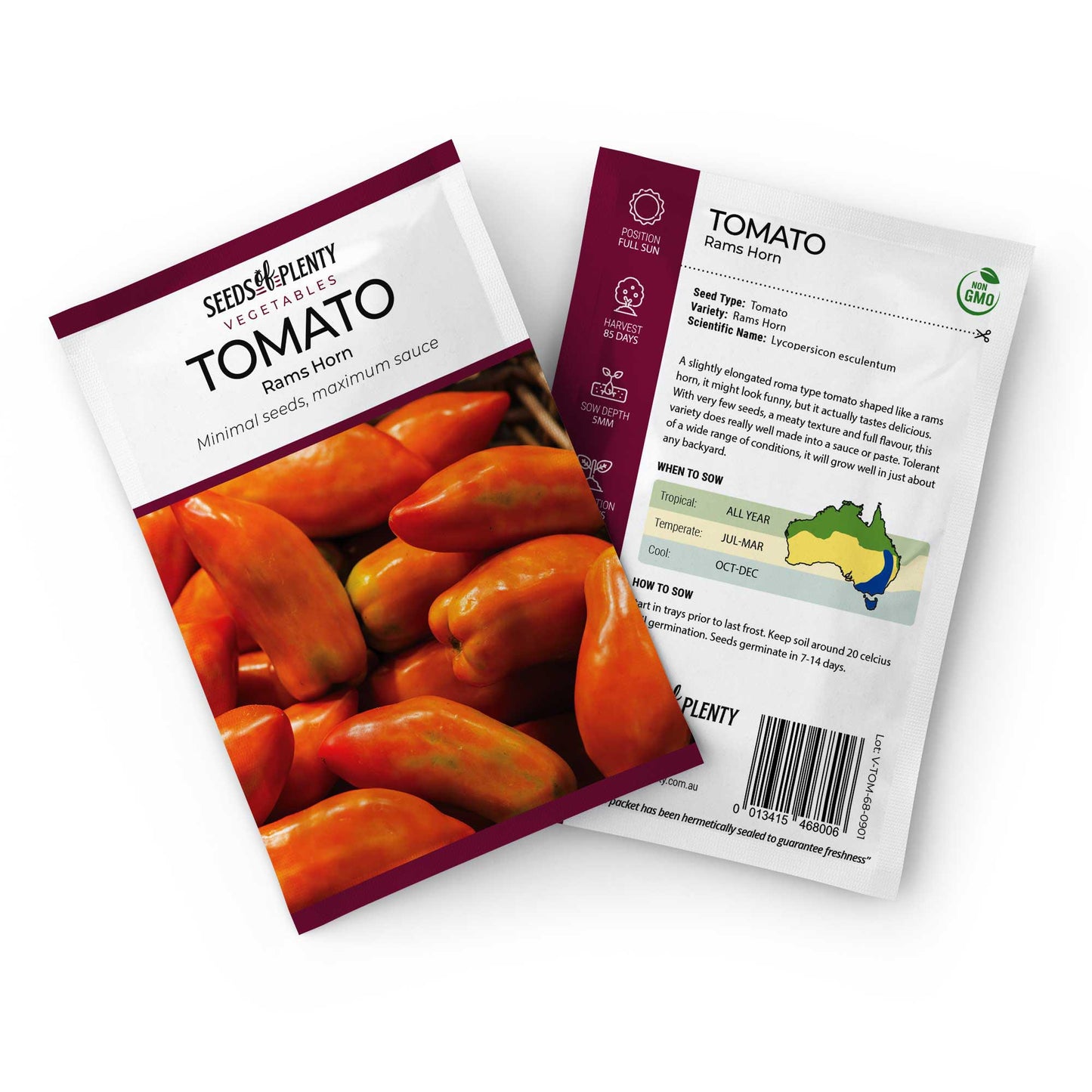 TOMATO - Rams Horn Seed Packet - Lycopersicon esculentum