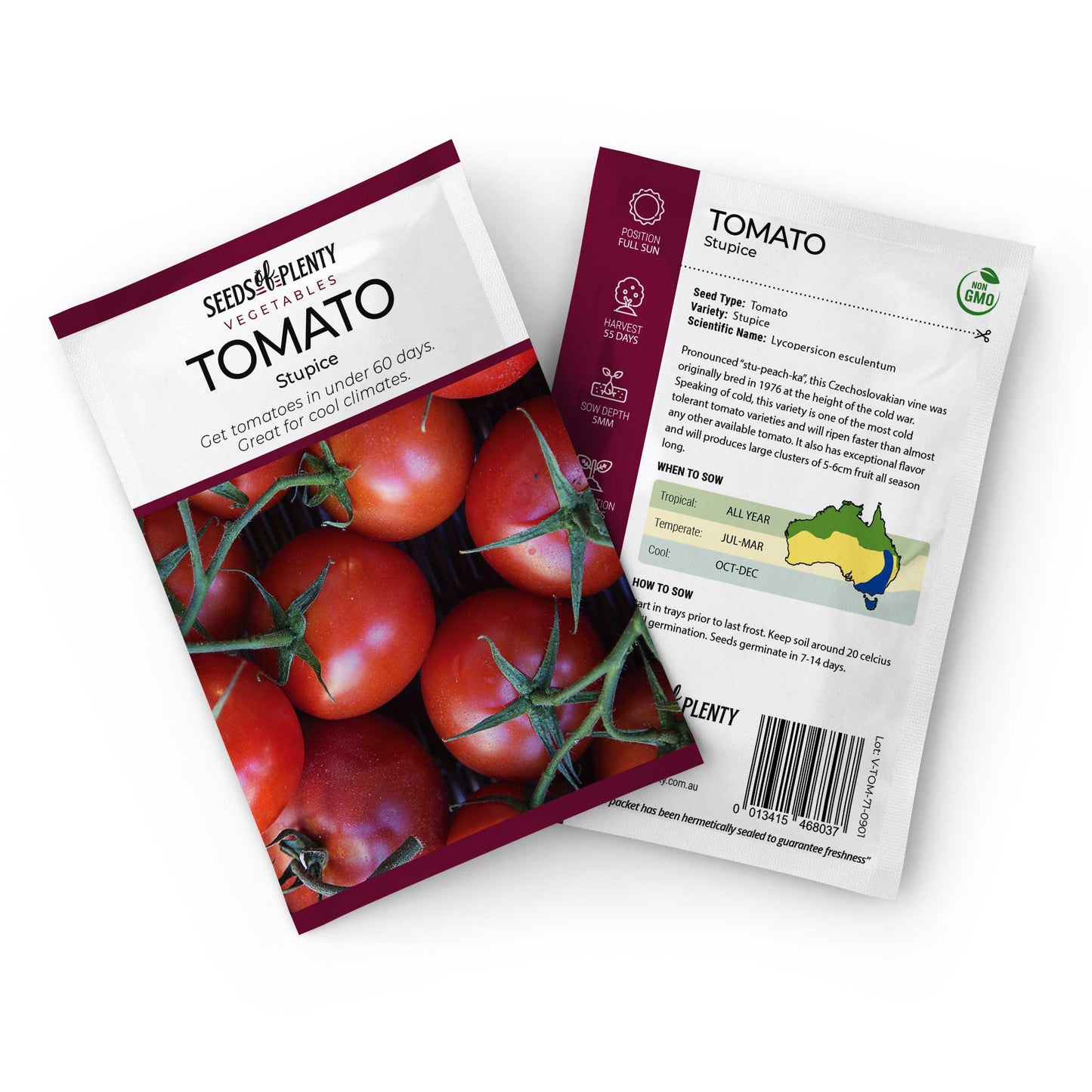 TOMATO - Stupice Seed Packet - Lycopersicon esculentum