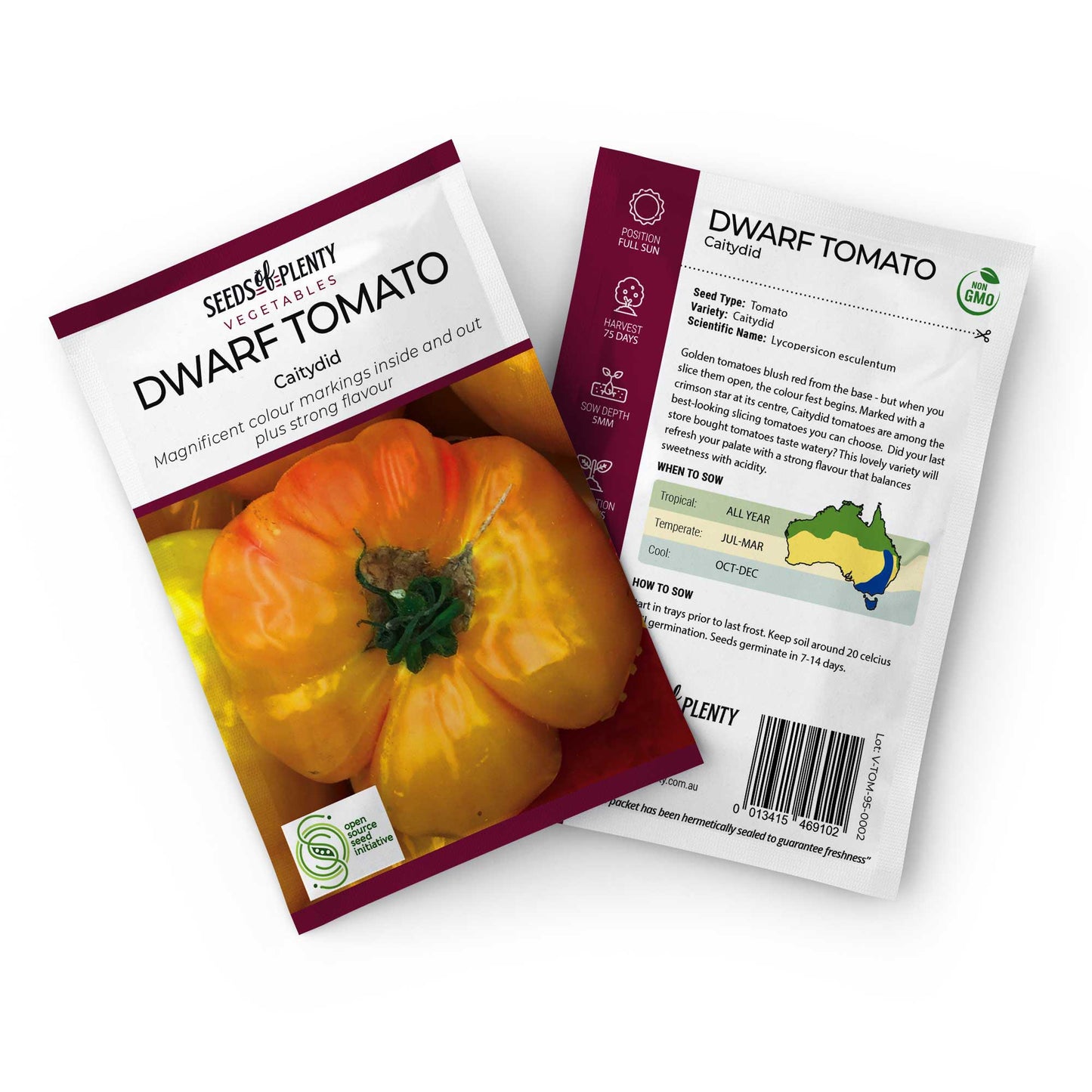 DWARF TOMATO - Caitydid Seed Packet - Lycopersicon esculentum