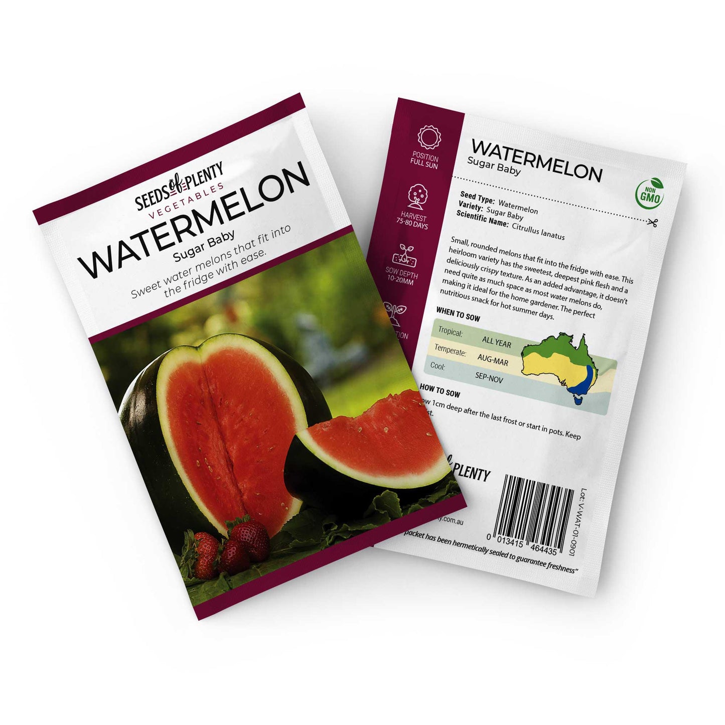 WATERMELON - Sugar Baby Seed Packet - Citrullus lanatus