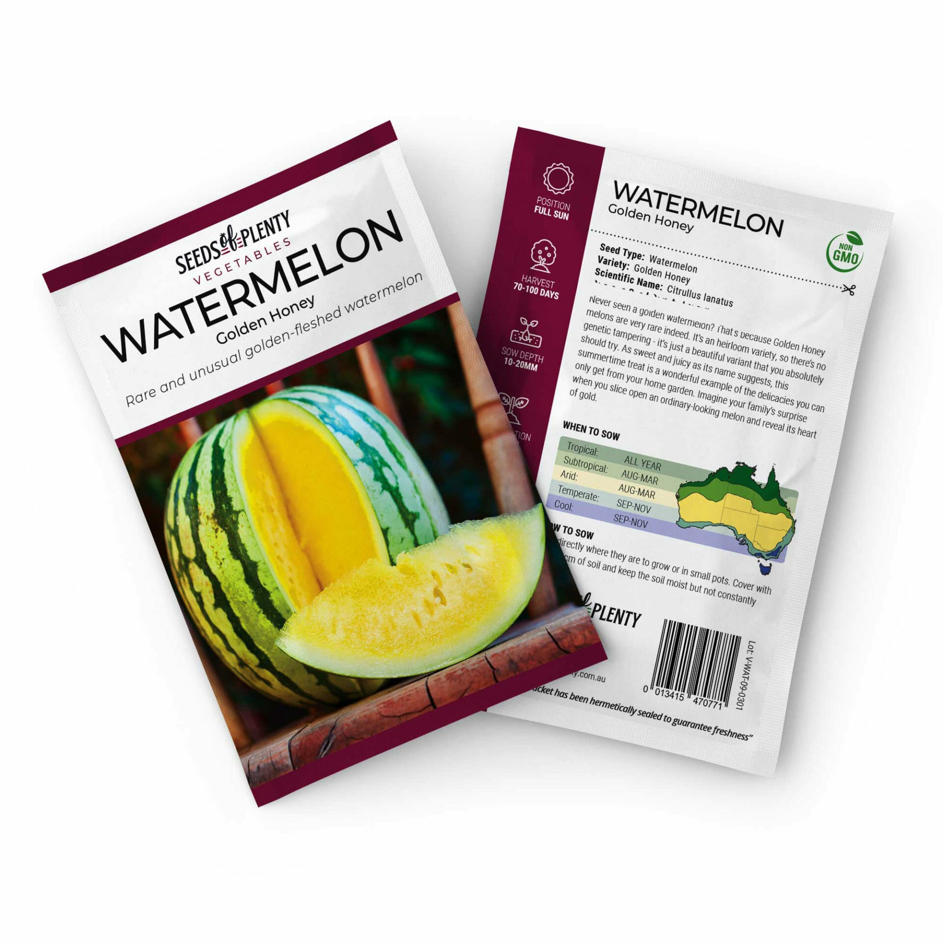 WATERMELON - Golden Honey Seed Packet - Citrullus lanatus