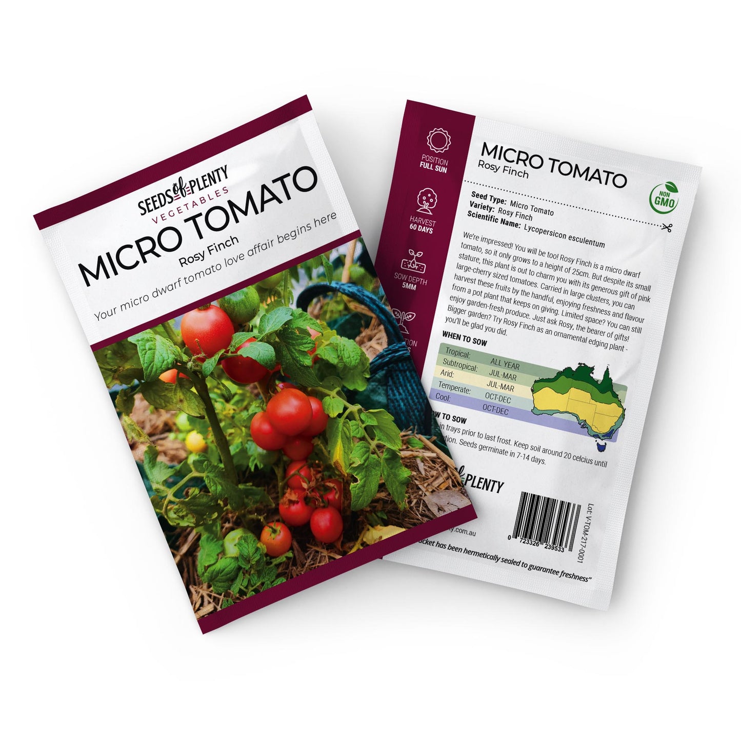 MICRO TOMATO - Rosy Finch Seed Packet - Lycopersicon esculentum