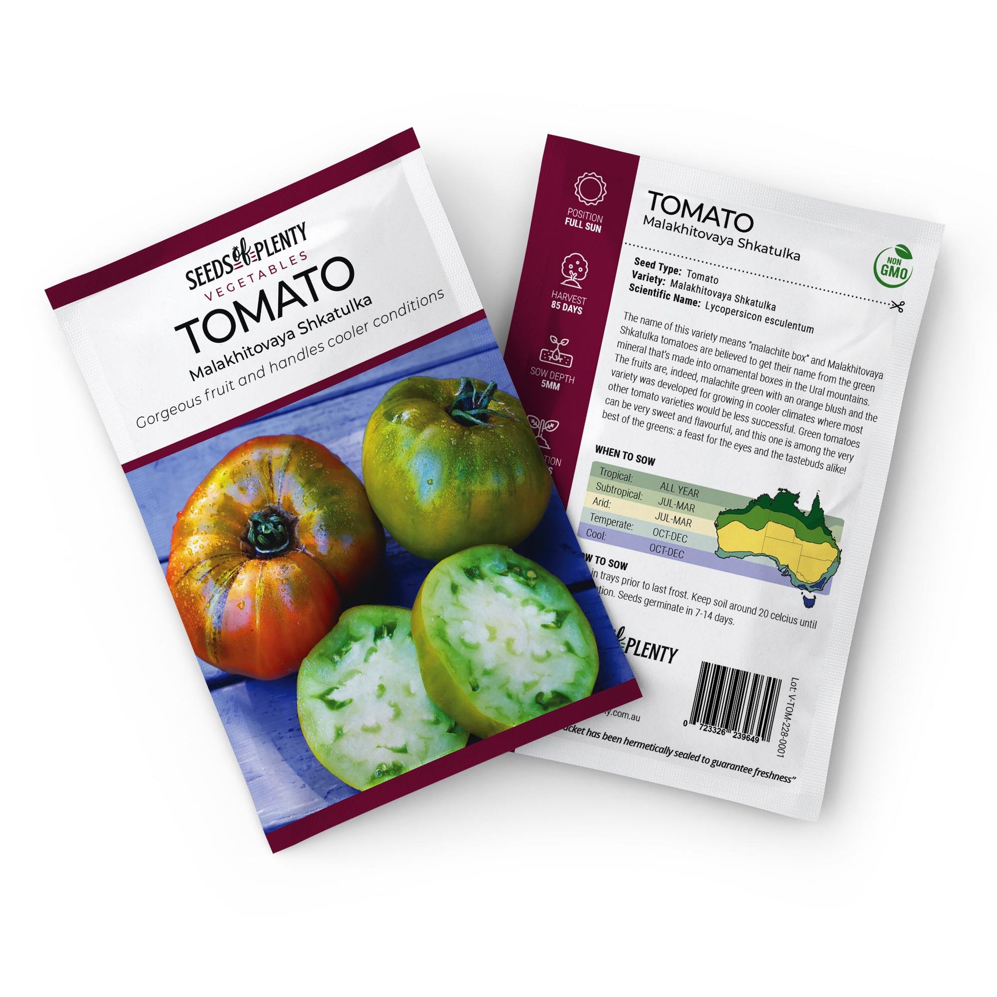 TOMATO - Malakhitovaya Shkatulka Seed Packet - Lycopersicon esculentum