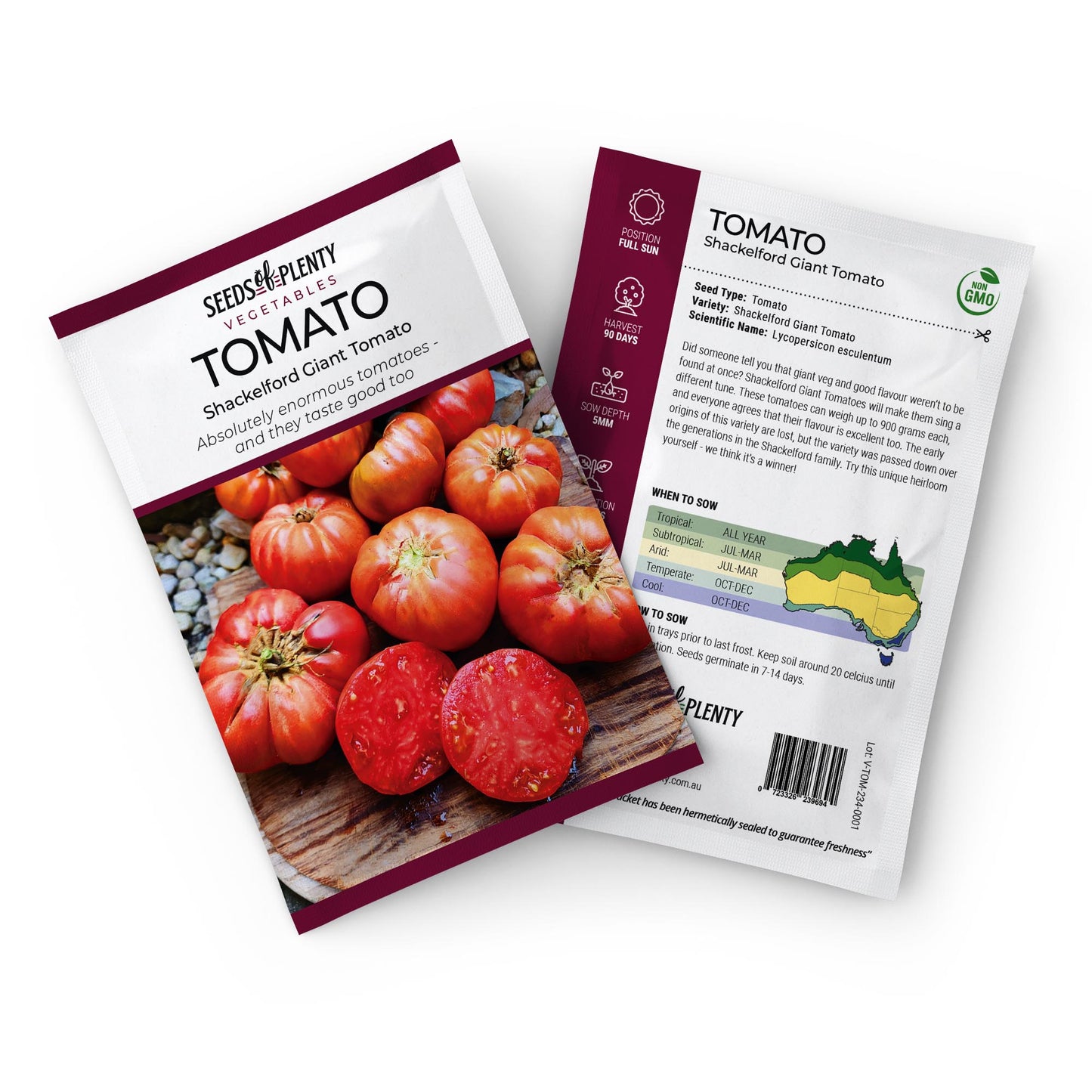 TOMATO - Shackelford Giant Tomato Seed Packet - Lycopersicon esculentum