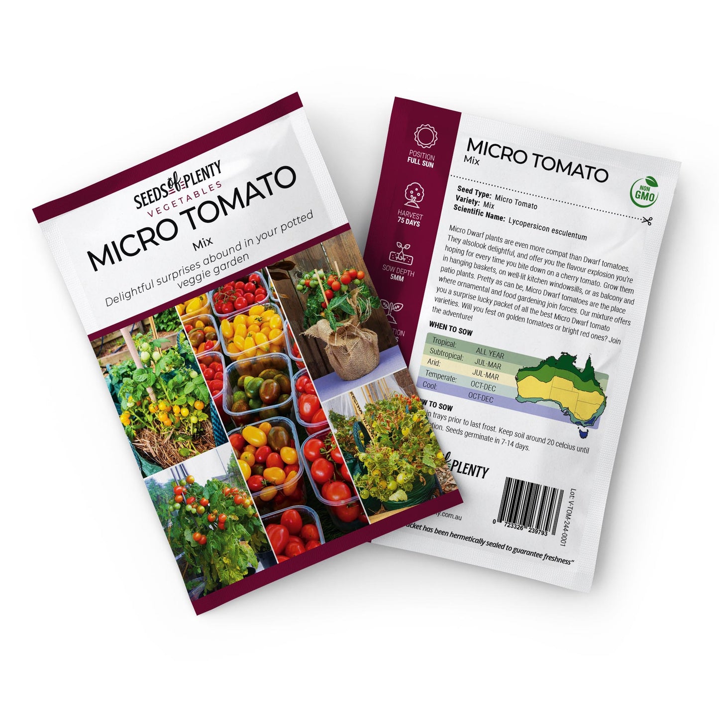 MICRO TOMATO - Mix Seed Packet - Lycopersicon esculentum