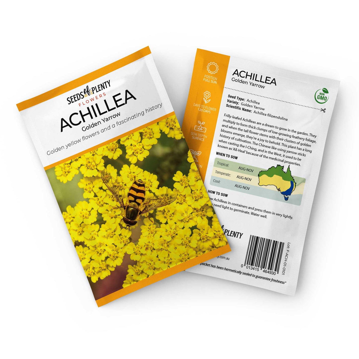 ACHILLEA - Golden Yarrow Seed Packet - Achillea filipendulina