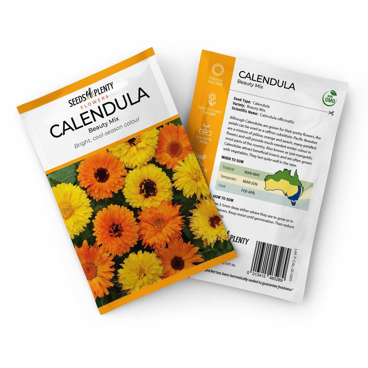 CALENDULA - Beauty Mix Seed Packet - Calendula officinallis