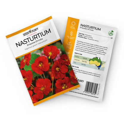 NASTURTIUM - Empress Of India Seed Packet - Tropaeolum nanum