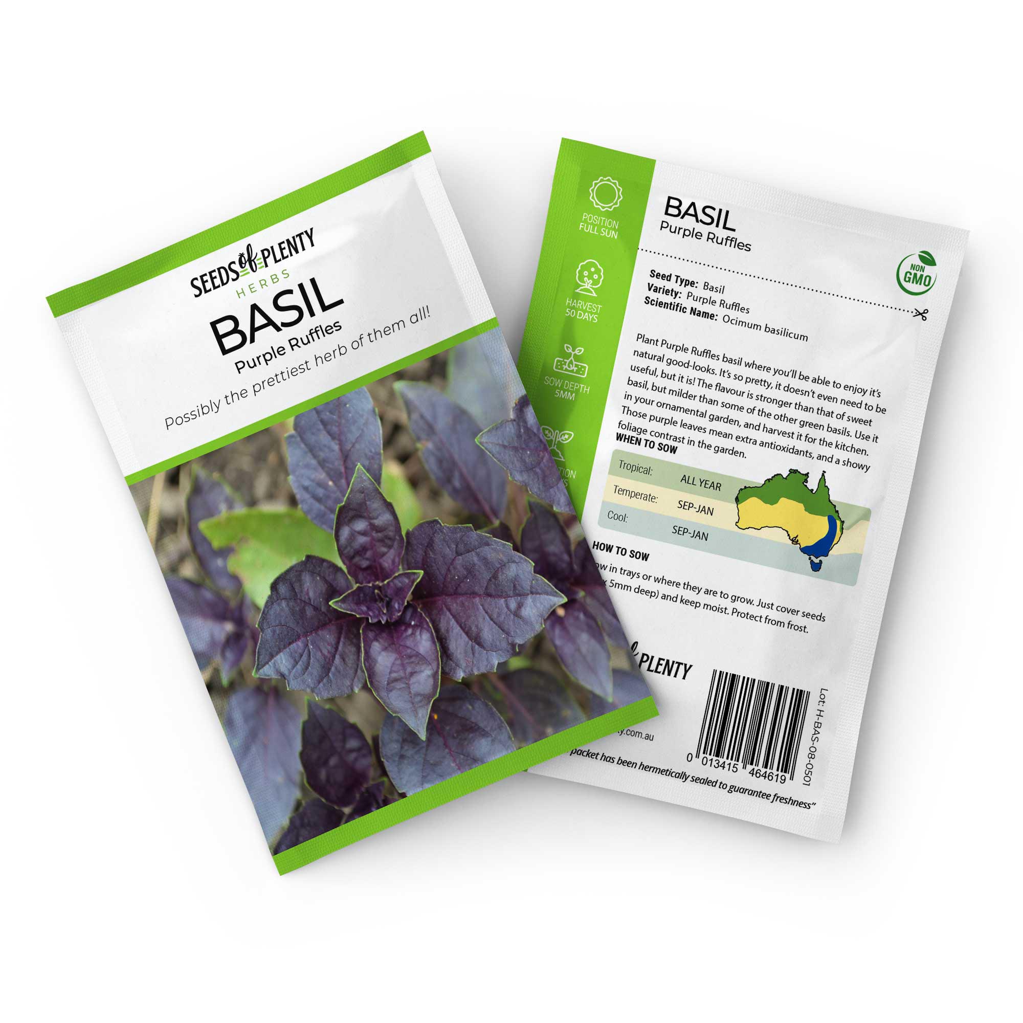 BASIL Purple Ruffles Buy Online at Seeds Of Plenty Seeds of