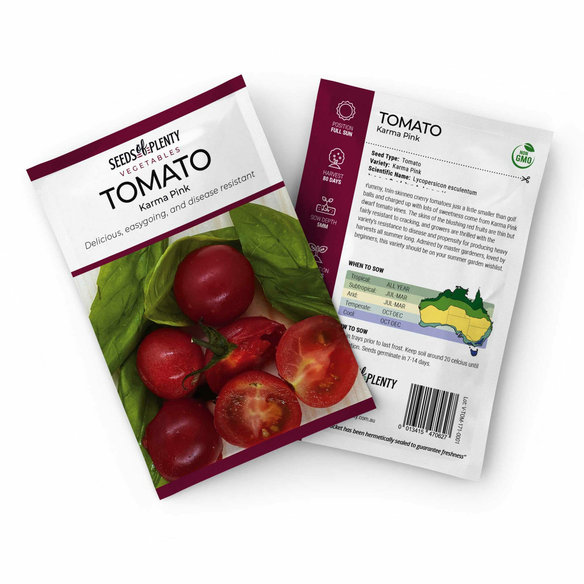 TOMATO - Karma Pink Seed Packet - Lycopersicon esculentum