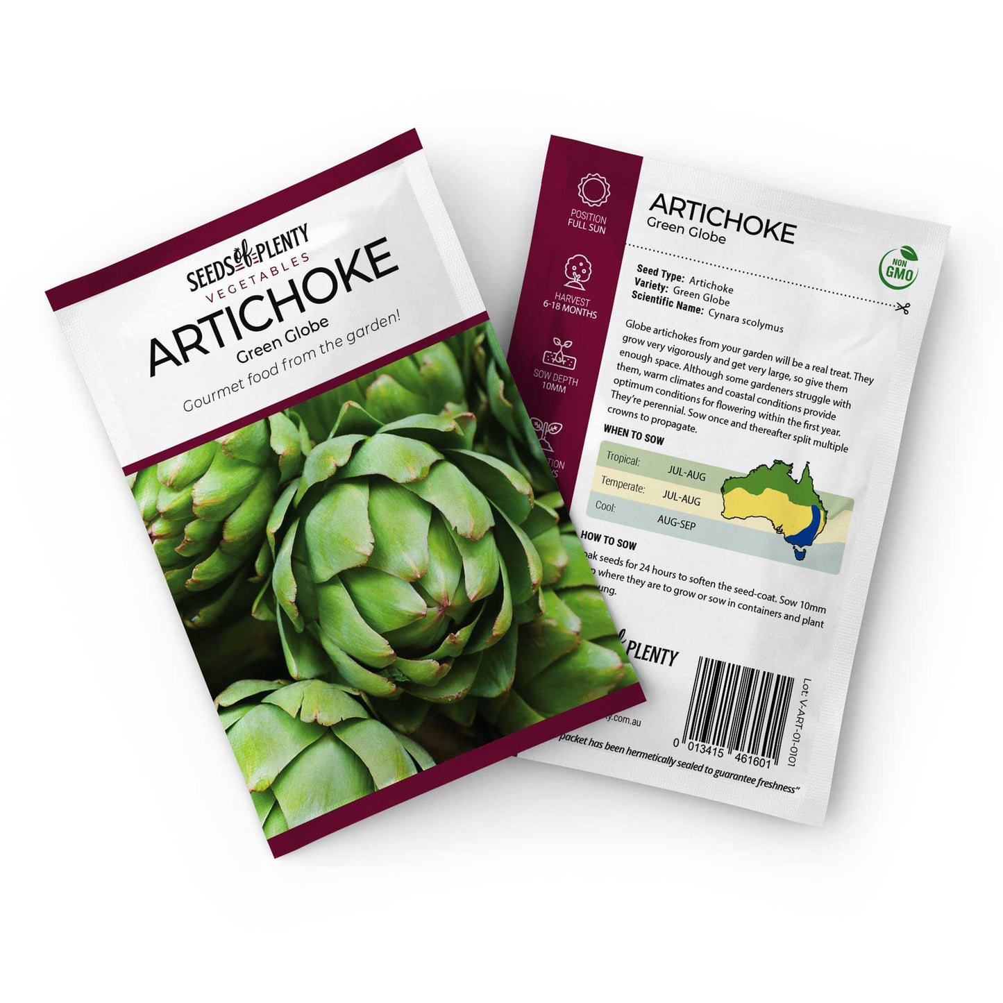 ARTICHOKE - Green Globe Seed Packet - Cynara scolymus