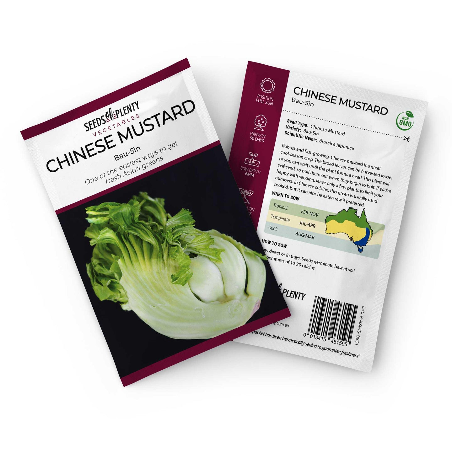 CHINESE MUSTARD - Bau-Sin Seed Packet - Brassica japonica