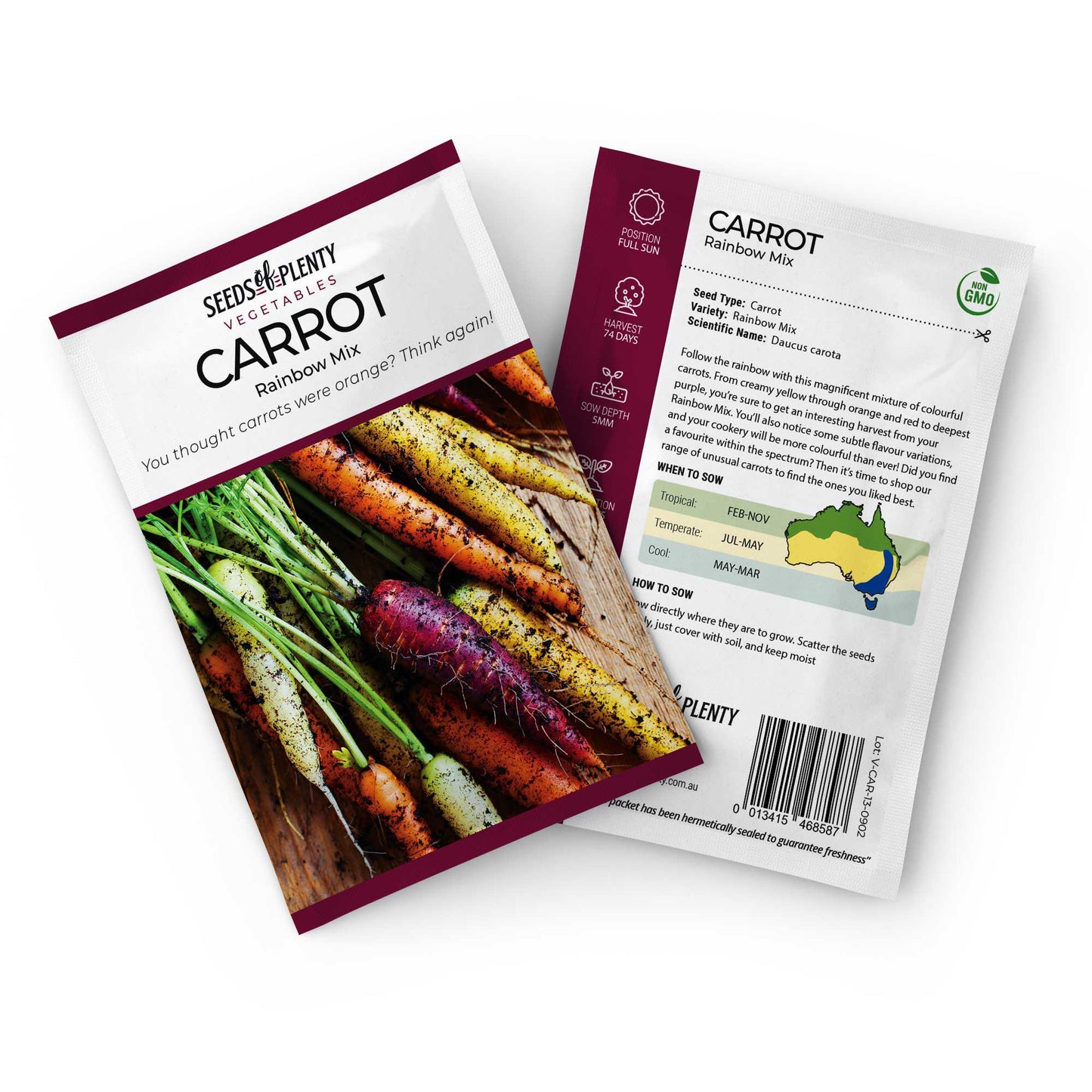 CARROT - Rainbow Mix Seed Packet - Daucus carota