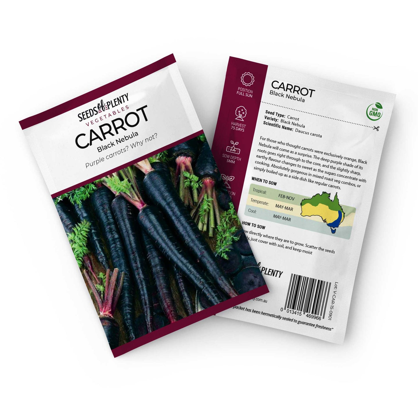 CARROT - Black Nebula Seed Packet - Daucus carota