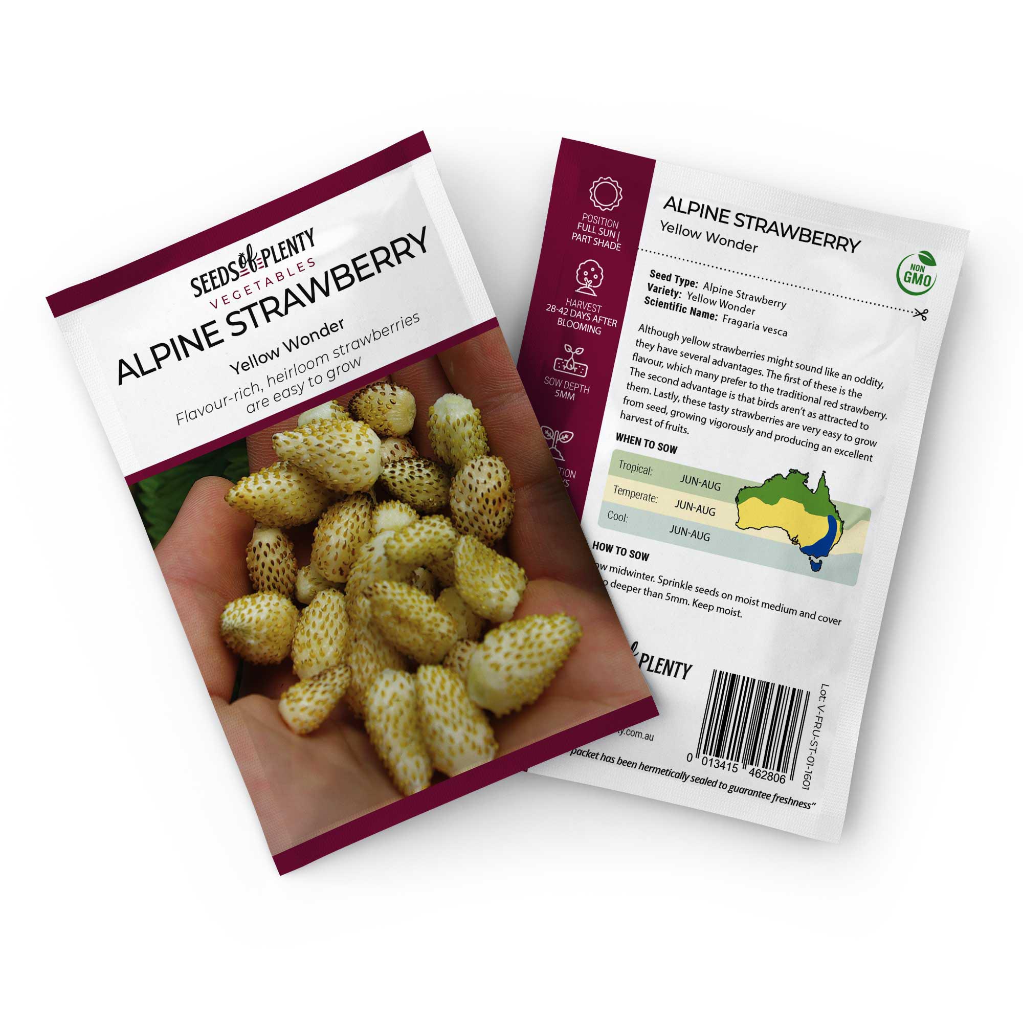 yellow alpine strawberry seeds ALPINE STRAWBERRY - Yellow Wonder