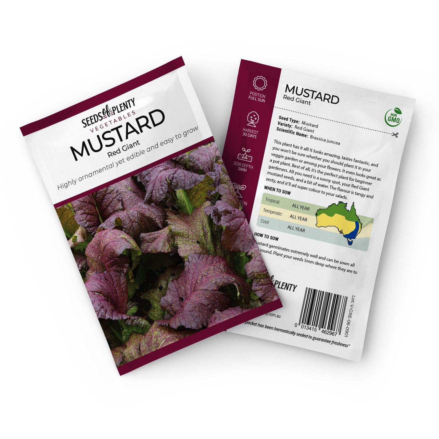 MUSTARD - Red Giant Seed Packet - Brassica juncea