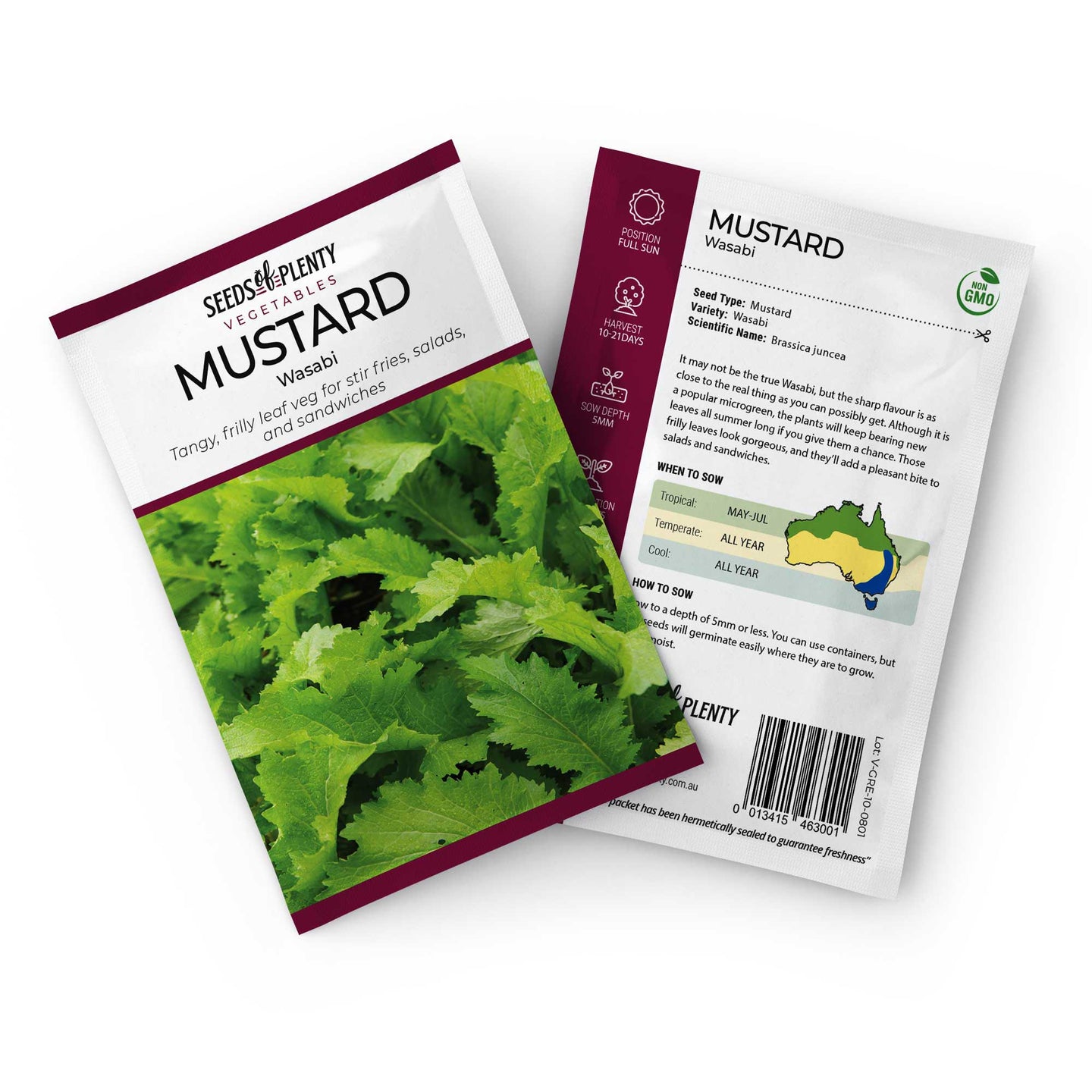 MUSTARD - Wasabi Seed Packet - Brassica juncea