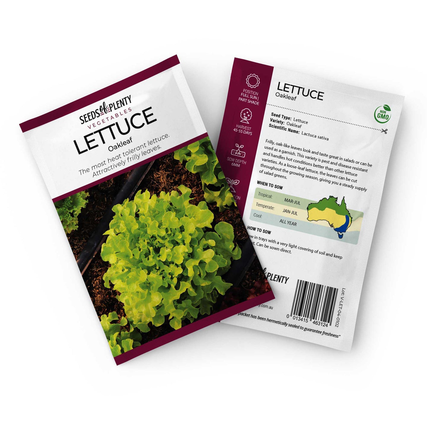 LETTUCE - Oakleaf Seed Packet - Lactuca sativa
