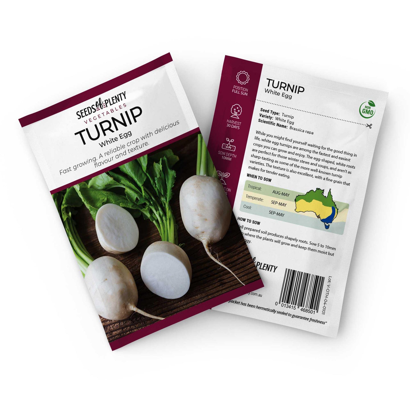 TURNIP - White Egg Seed Packet - Brassica rapa