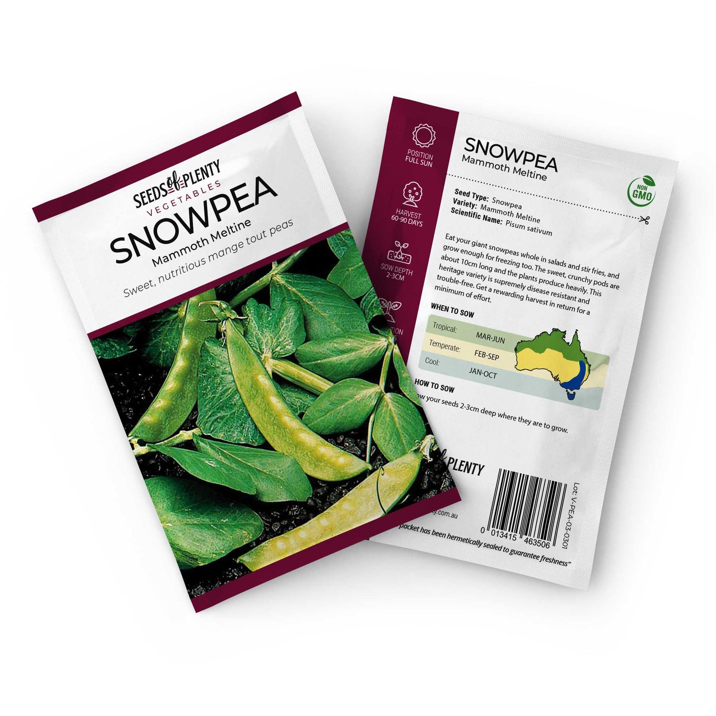 SNOWPEA - Mammoth Melting Seed Packet - Pisum sativum