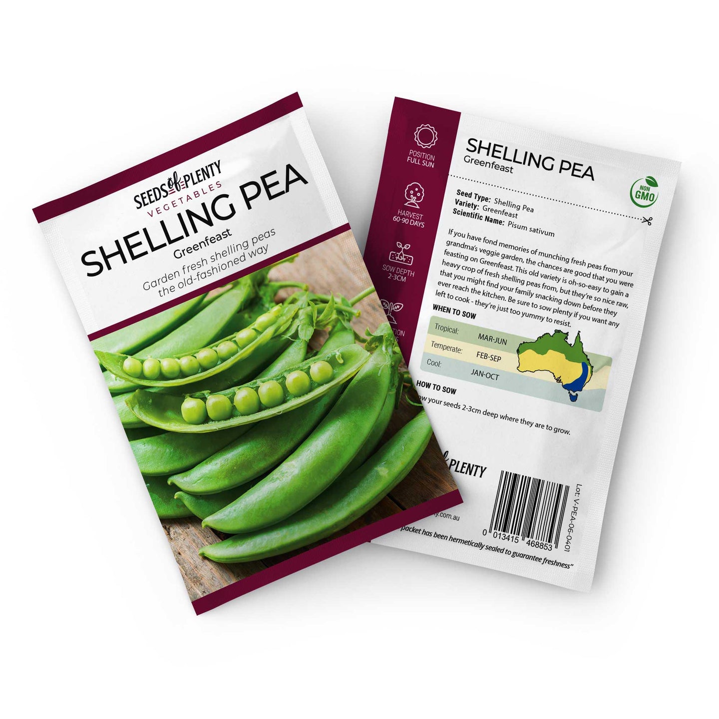 SHELLING PEA - Greenfeast Seed Packet - Pisum sativum