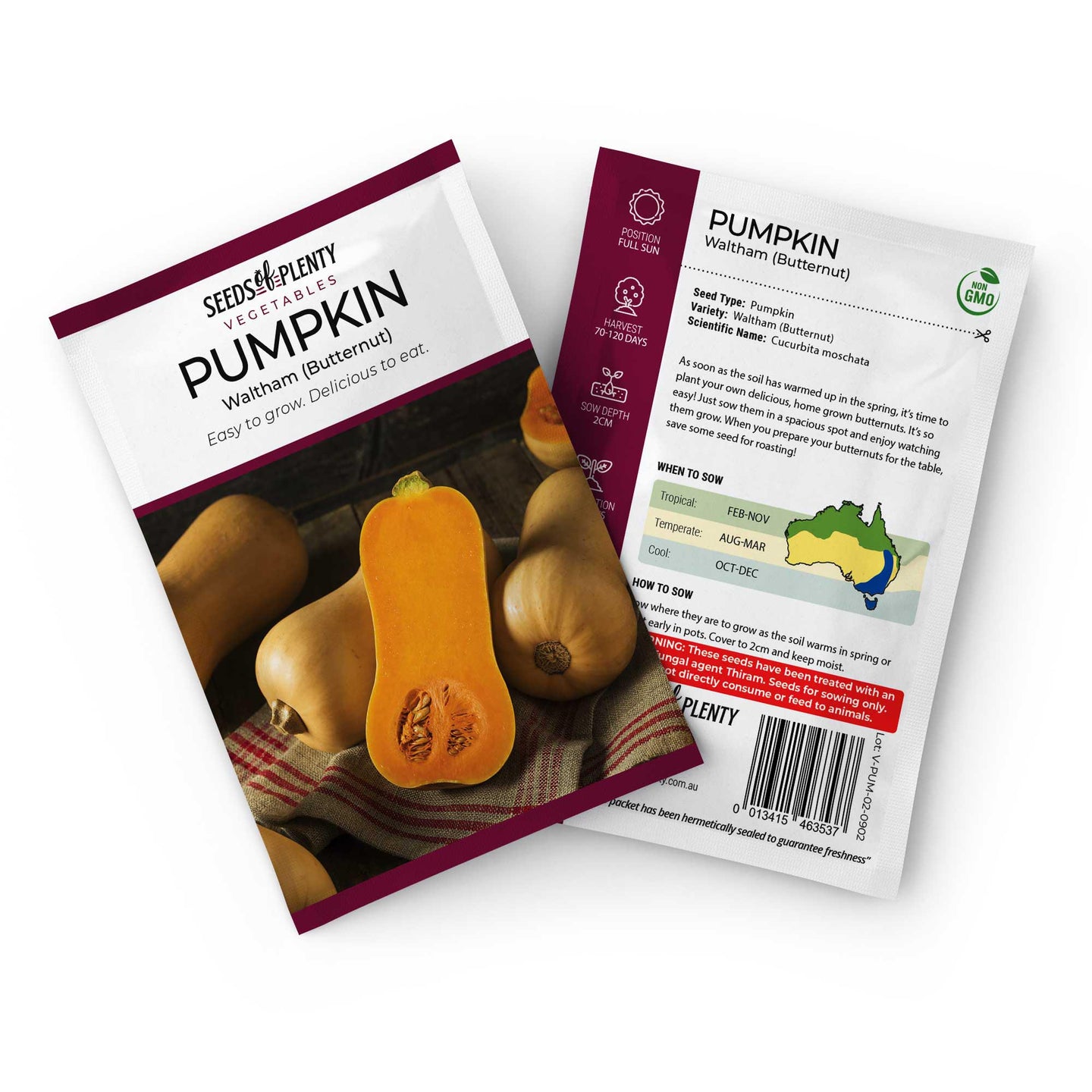 PUMPKIN - Waltham (Butternut) Seed Packet - Cucurbita moschata