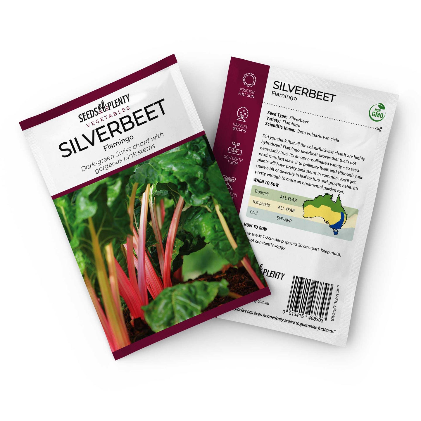 SILVERBEET - Flamingo Seed Packet - Beta vulgaris var. cicla