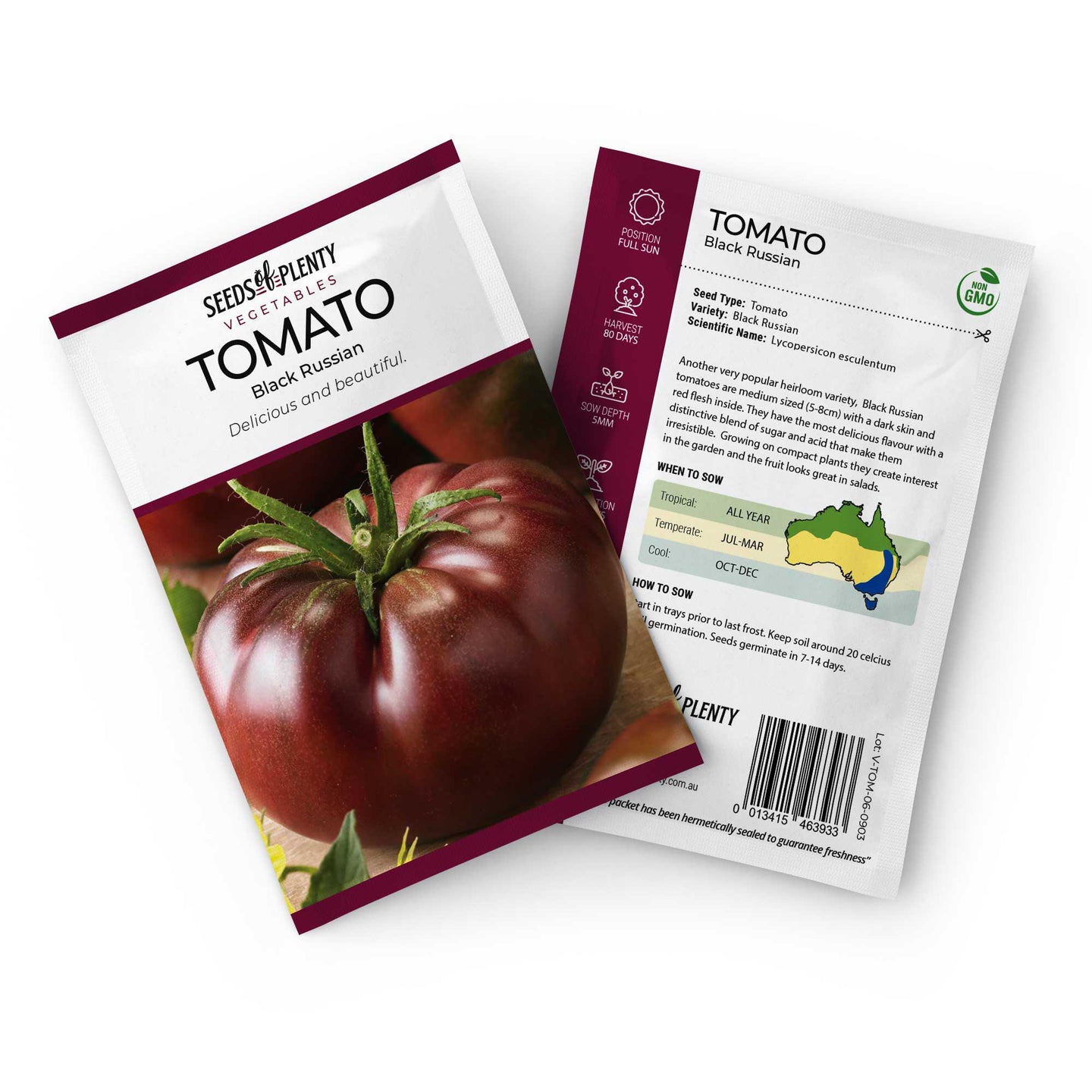 TOMATO - Black Russian Seed Packet - Lycopersicon esculentum