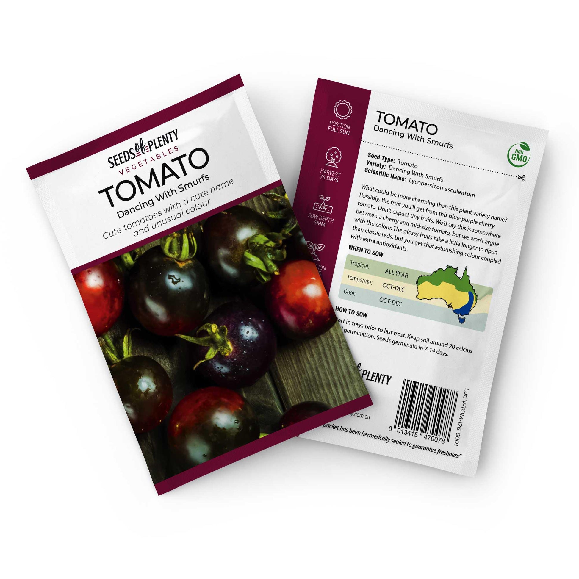 TOMATO - Dancing With Smurfs Seed Packet - Lycopersicon esculentum