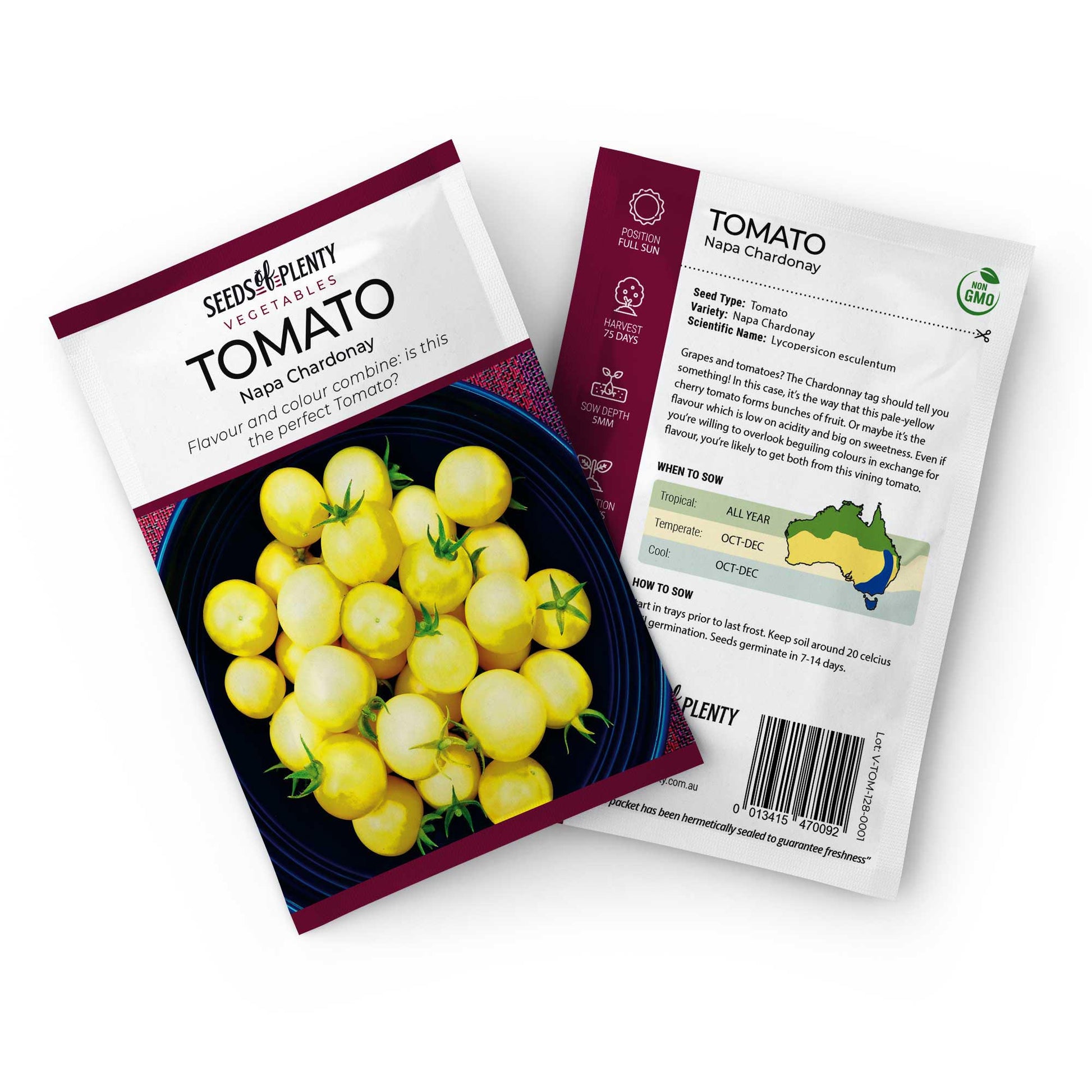 TOMATO - Napa Chardonay Seed Packet - Lycopersicon esculentum