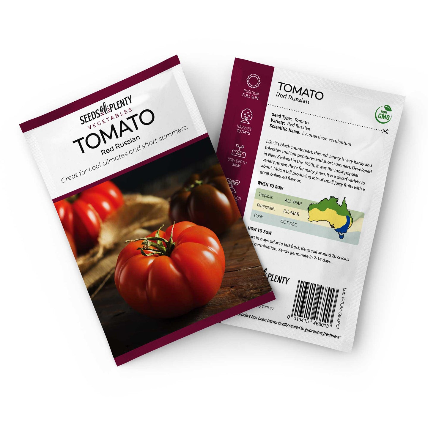 TOMATO - Red Russian Seed Packet - Lycopersicon esculentum